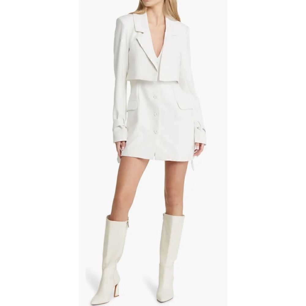 For Love & Lemons Alysa Long Sleeve White Blazer Minidress NwT Size XS